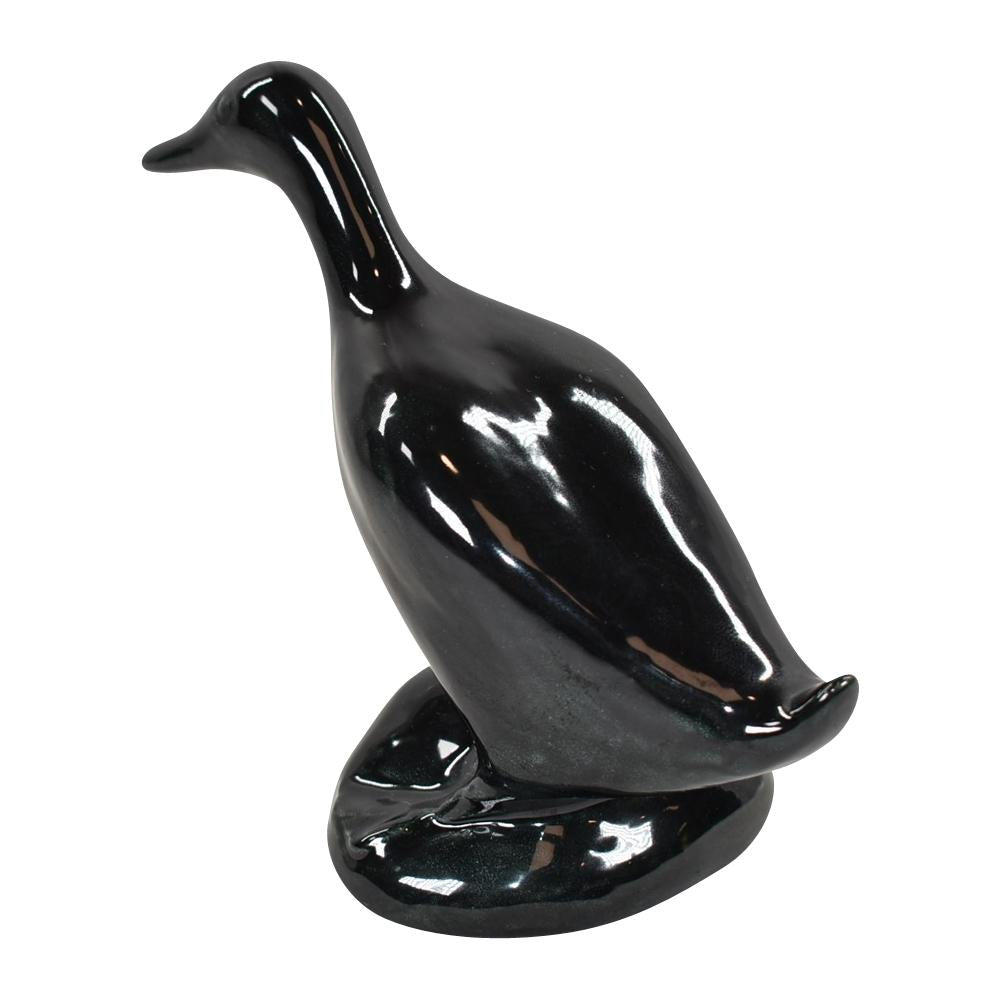 Rookwood 1988 Vintage Art Pottery Black Duck Ceramic Figurine 6992
