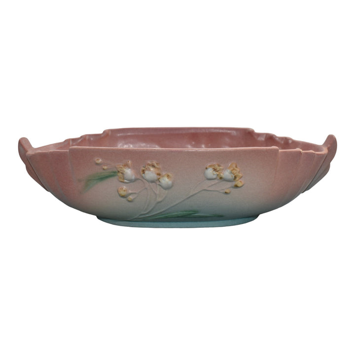 Roseville Ixia Pink 1937 Vintage Art Deco Pottery Ceramic Console Bowl 332-12 - Just Art Pottery