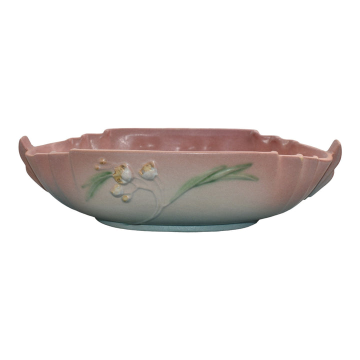 Roseville Ixia Pink 1937 Vintage Art Deco Pottery Ceramic Console Bowl 332-12 - Just Art Pottery