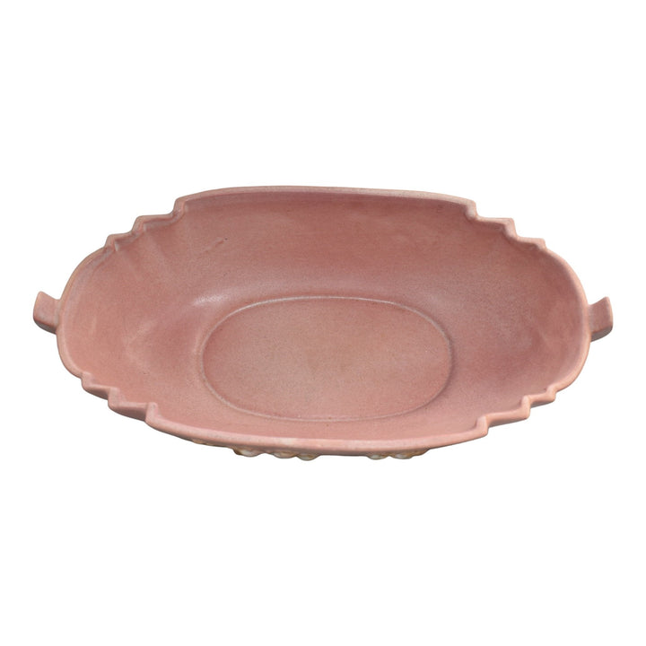 Roseville Ixia Pink 1937 Vintage Art Deco Pottery Ceramic Console Bowl 332-12 - Just Art Pottery