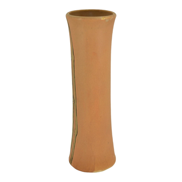 Weller Etched Matte 1905 Vintage Art Pottery Grapes Orange Green Ceramic Vase - Just Art Pottery