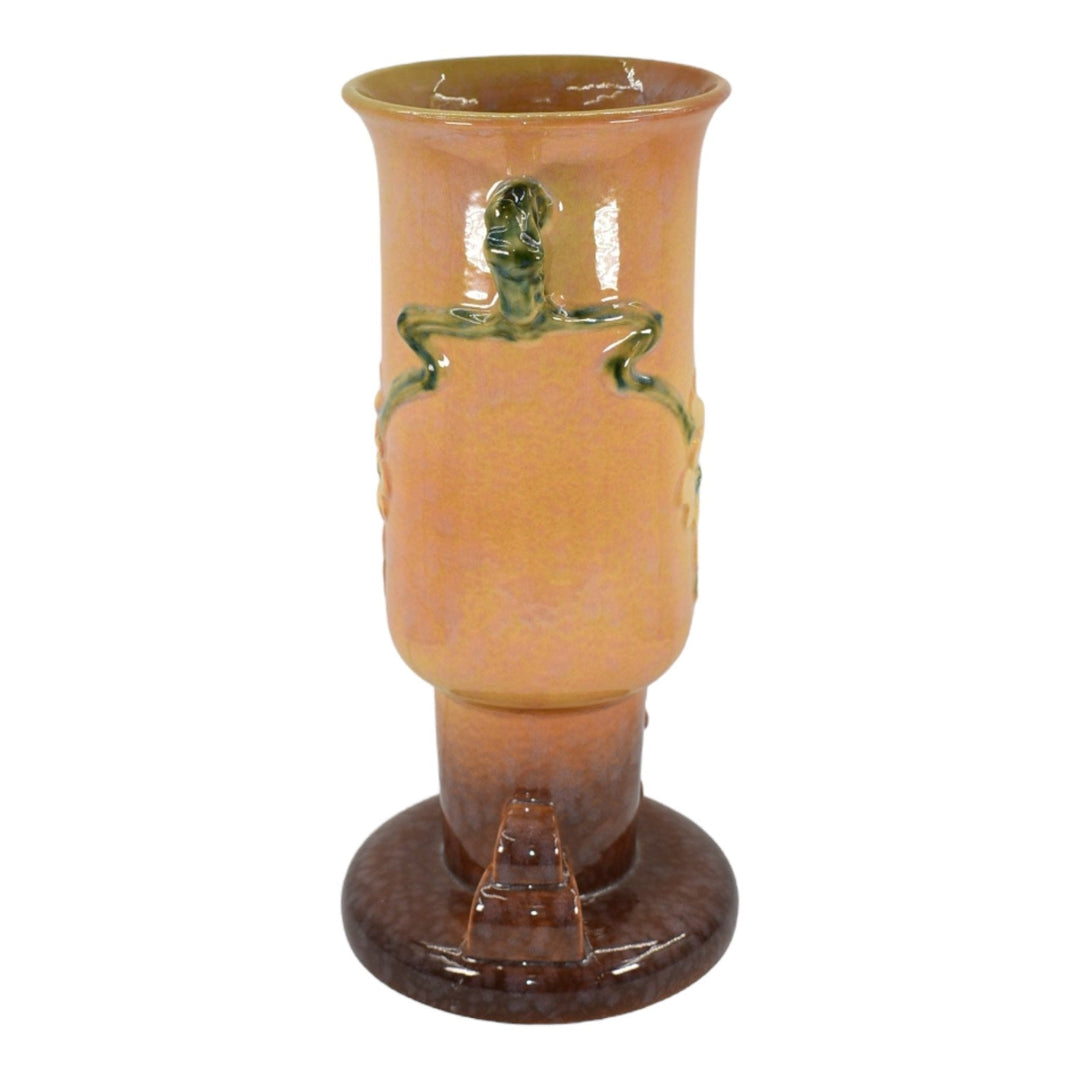 Roseville Wincraft Orange 1948 Vintage Mid Century Modern Pottery Vase 263-14