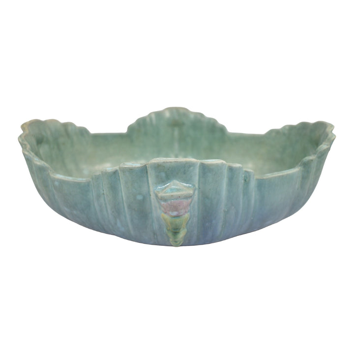 Roseville Topeo Blue 1934 Vintage Art Deco Pottery Ceramic Console Bowl