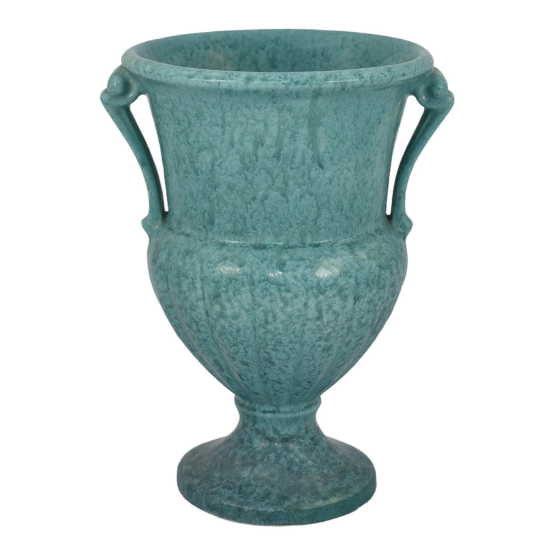 Roseville Tourmaline Blue 1933 Vintage Art Deco Pottery Ceramic Vase 105-8