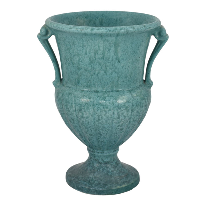 Roseville Tourmaline Blue 1933 Vintage Art Deco Pottery Ceramic Vase 105-8