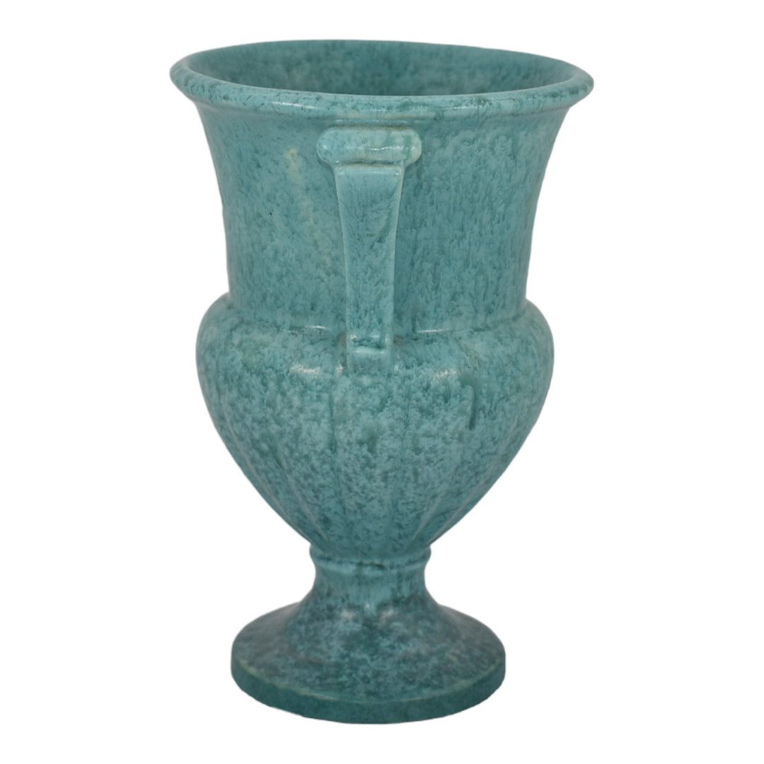 Roseville Tourmaline Blue 1933 Vintage Art Deco Pottery Ceramic Vase 105-8