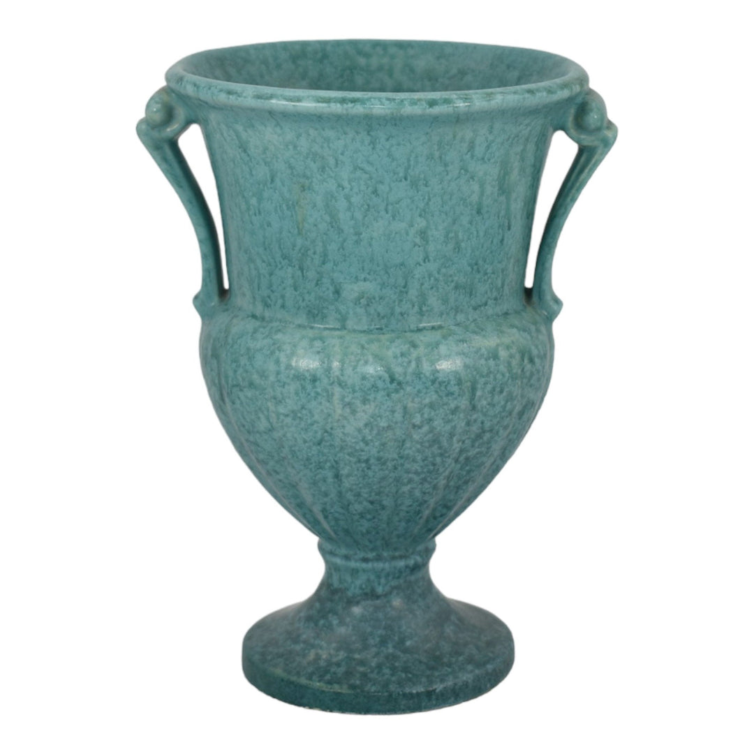 Roseville Tourmaline Blue 1933 Vintage Art Deco Pottery Ceramic Vase 105-8