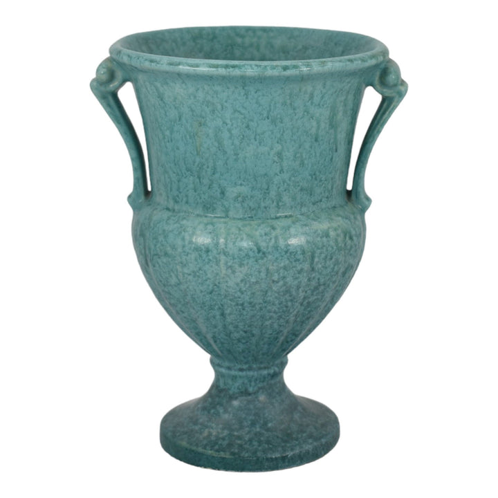 Roseville Tourmaline Blue 1933 Vintage Art Deco Pottery Ceramic Vase 105-8