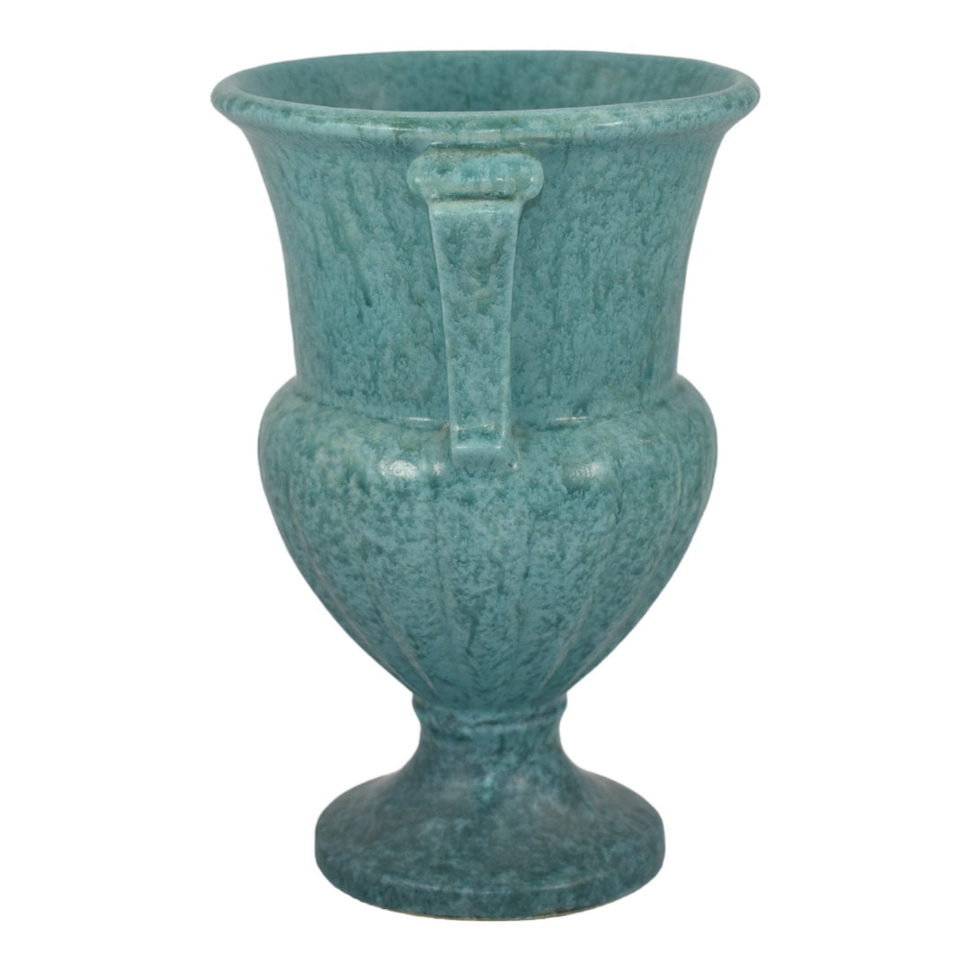 Roseville Tourmaline Blue 1933 Vintage Art Deco Pottery Ceramic Vase 105-8