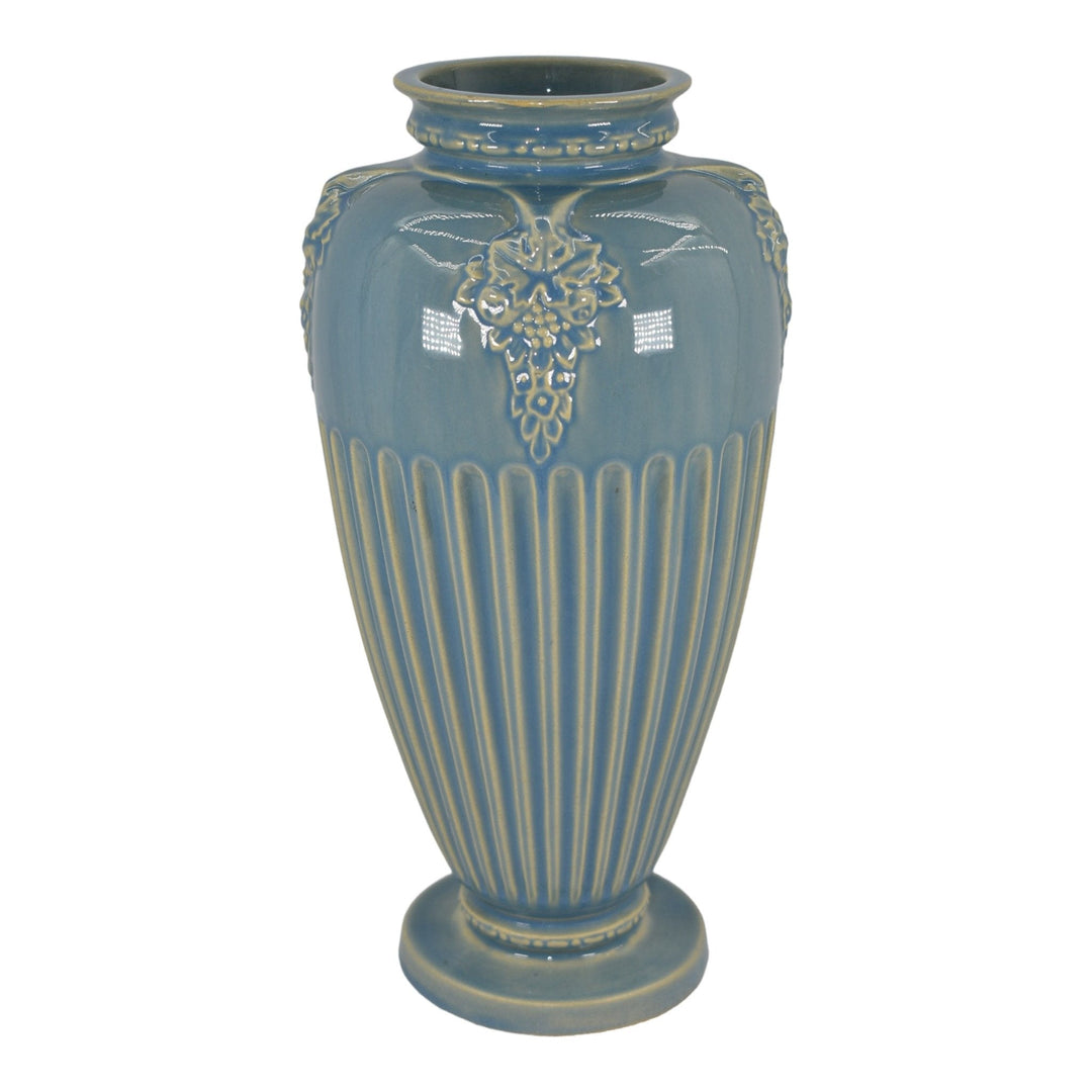 Roseville Savona Blue 1929 Vintage Art Deco Pottery Ceramic Flower Vase 222-12