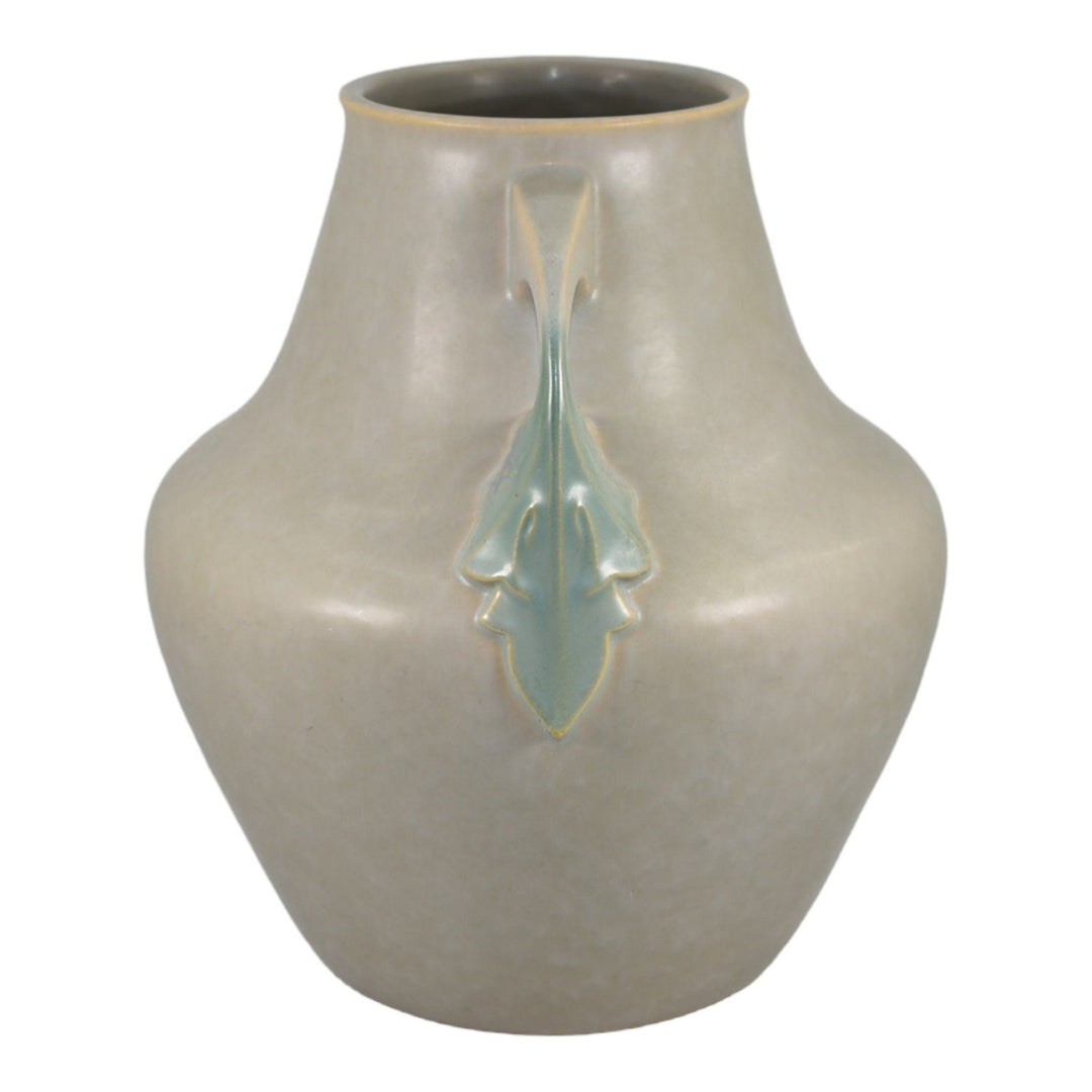 Roseville Tuscany Gray 1927 Vintage Art Deco Pottery Handled Ceramic Vase 348-10
