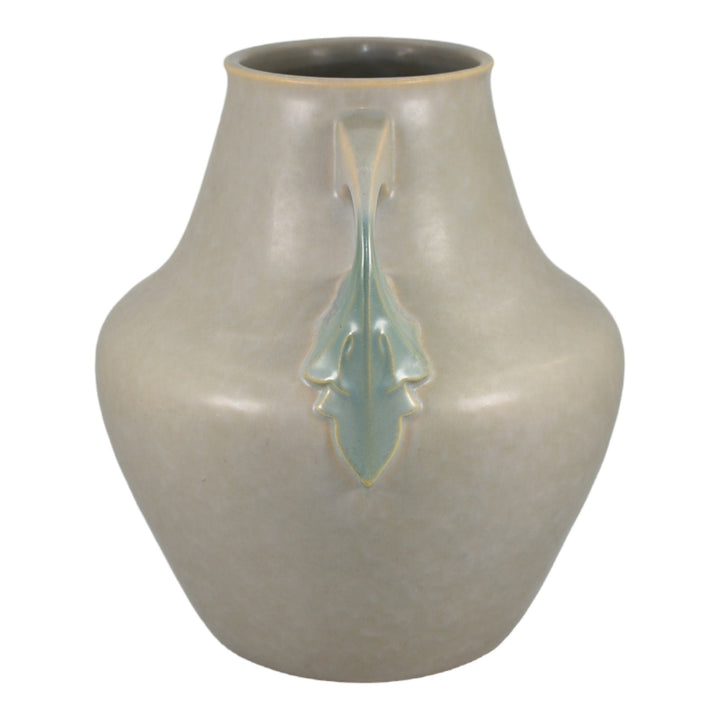Roseville Tuscany Gray 1927 Vintage Art Deco Pottery Handled Ceramic Vase 348-10