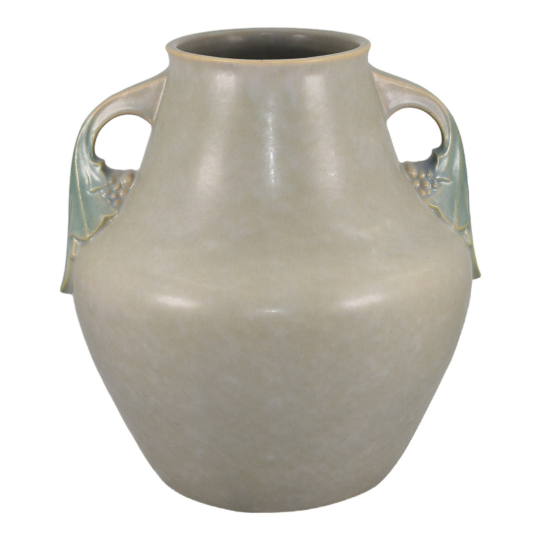 Roseville Tuscany Gray 1927 Vintage Art Deco Pottery Handled Ceramic Vase 348-10