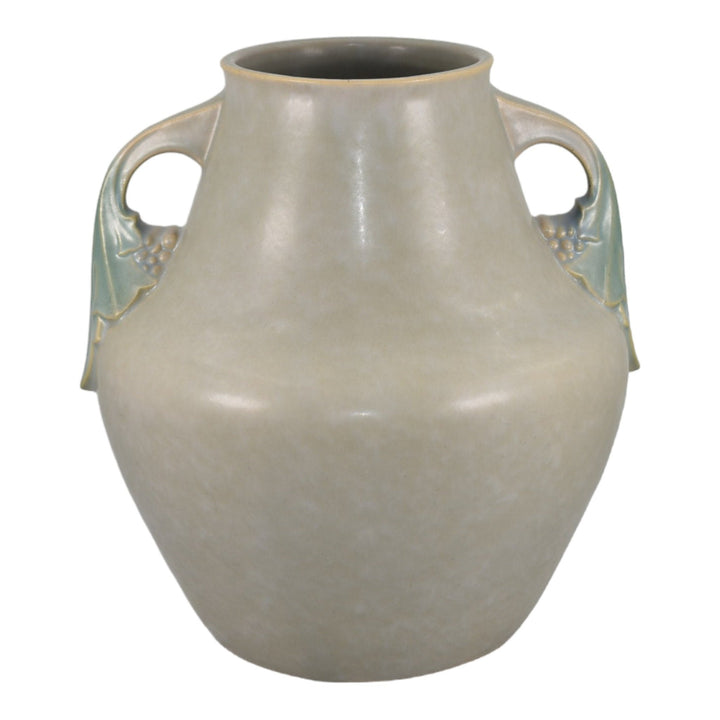 Roseville Tuscany Gray 1927 Vintage Art Deco Pottery Handled Ceramic Vase 348-10