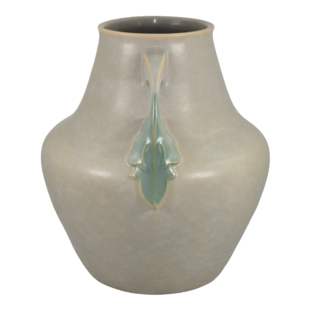 Roseville Tuscany Gray 1927 Vintage Art Deco Pottery Handled Ceramic Vase 348-10