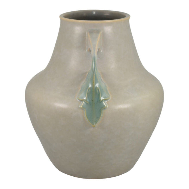 Roseville Tuscany Gray 1927 Vintage Art Deco Pottery Handled Ceramic Vase 348-10