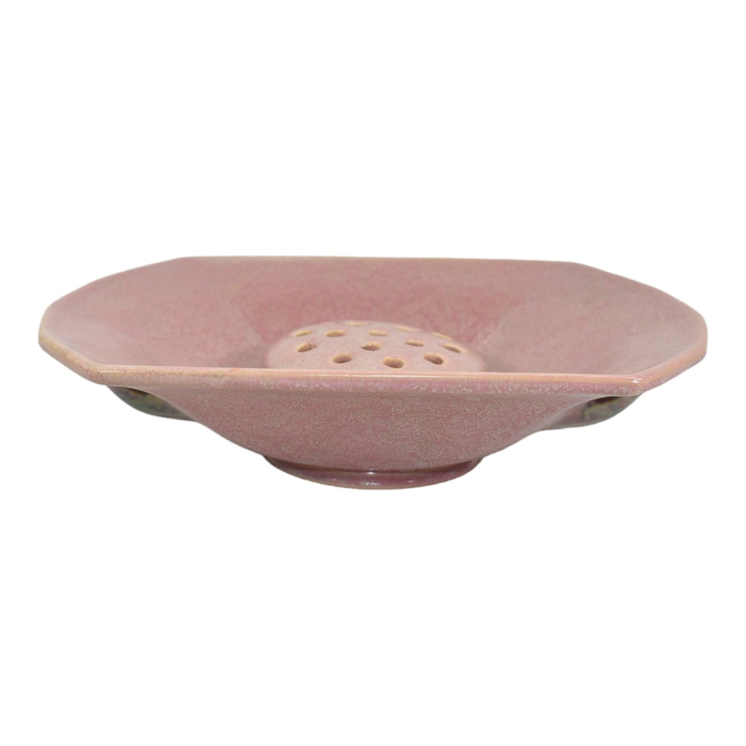 Roseville Tuscany Pink 1927 Vintage Art Pottery Ceramic Bowl Flower Frog 173-10