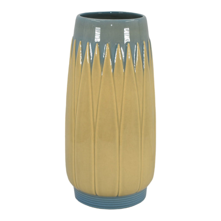 Roseville Lotus Blue 1952 Mid Century Modern Pottery Ceramic Flower Vase L3-10
