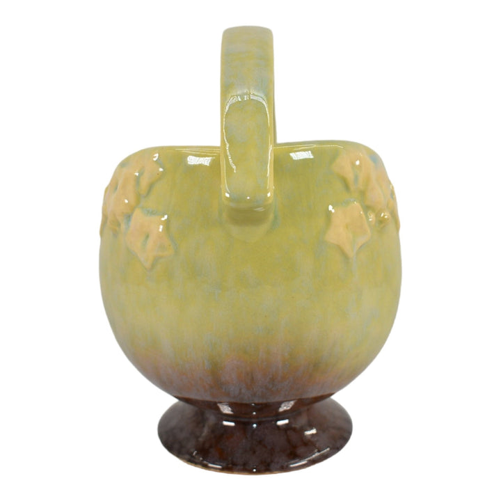 Roseville Wincraft Green 1948 Mid Century Modern Pottery Ceramic Basket 208-8 - Just Art Pottery