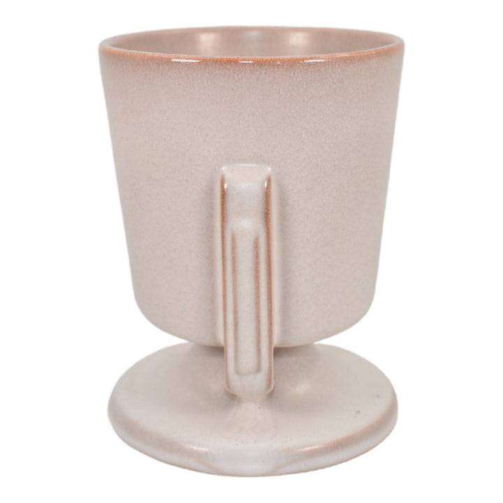 Roseville Moderne Tan White 1936 Vintage Art Deco Pottery Ceramic Vase 789-6 - Just Art Pottery