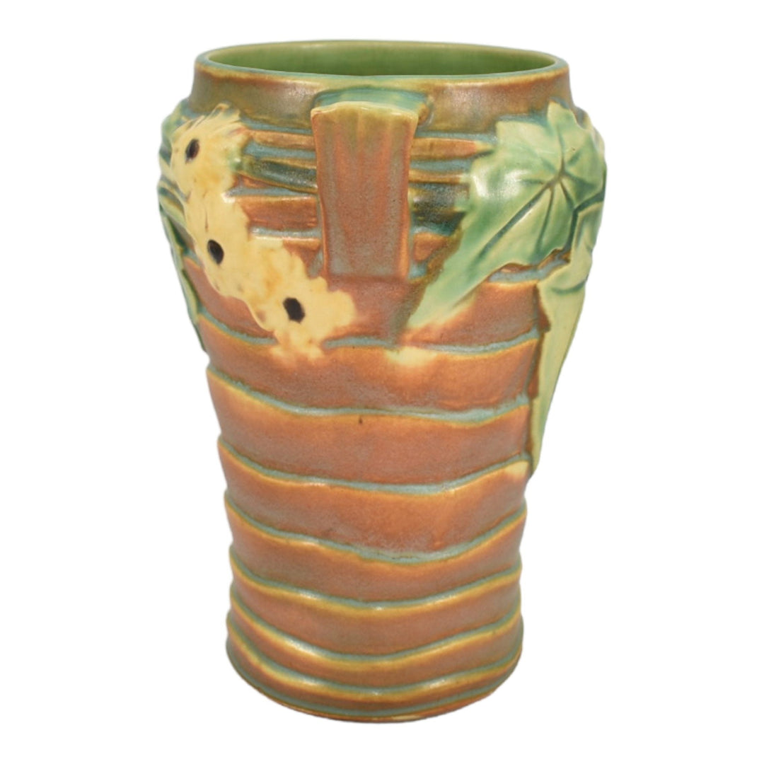 Roseville Luffa Brown 1934 Vintage Arts And Crafts Pottery Ceramic Vase 688-8