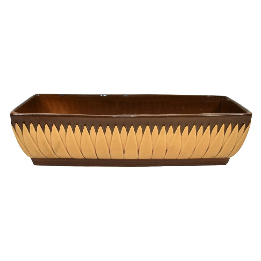 Roseville Lotus Brown 1952 Mid Century Modern Pottery Window Box Planter L7-10