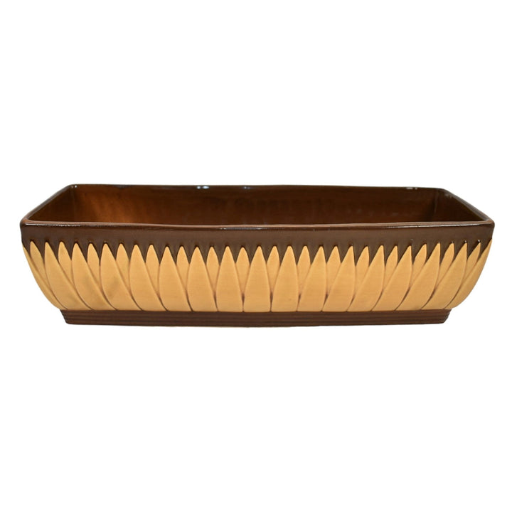 Roseville Lotus Brown 1952 Mid Century Modern Pottery Window Box Planter L7-10