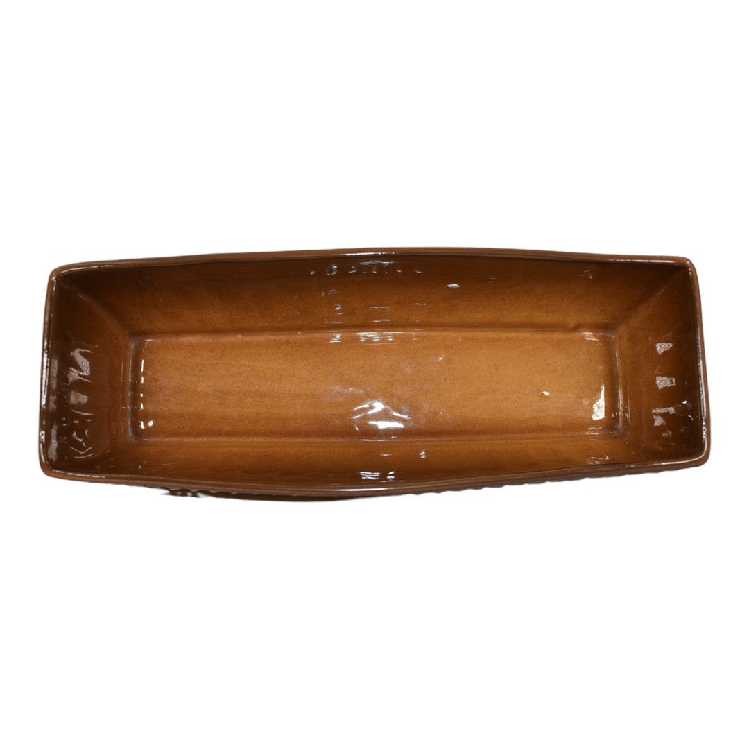 Roseville Lotus Brown 1952 Mid Century Modern Pottery Window Box Planter L7-10