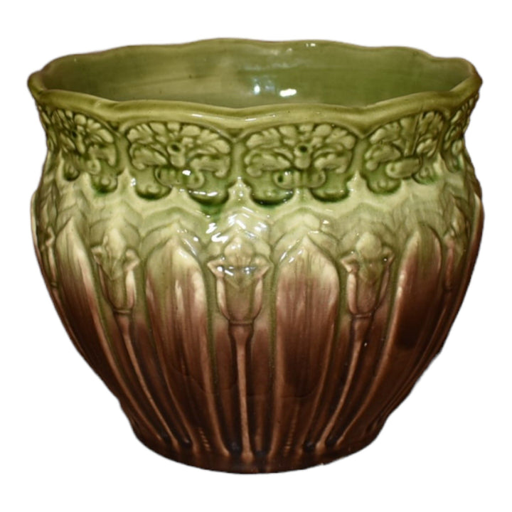 Brush McCoy Blended Majolica Vintage Art Pottery Brown Green Jardiniere