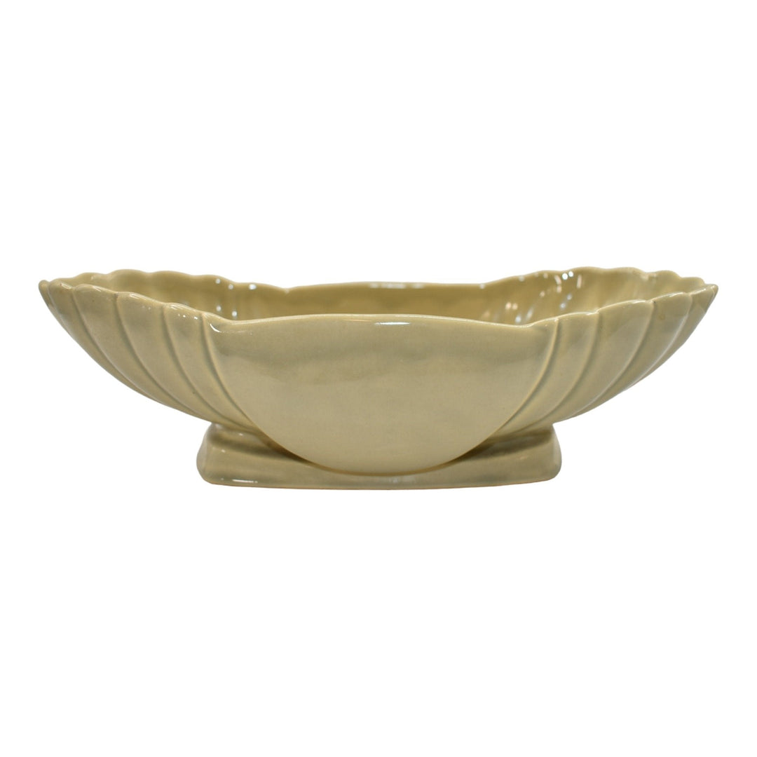 Roseville Mayfair Tan 1952 Mid Century Modern Pottery Ceramic Bowl 1011-12 - Just Art Pottery