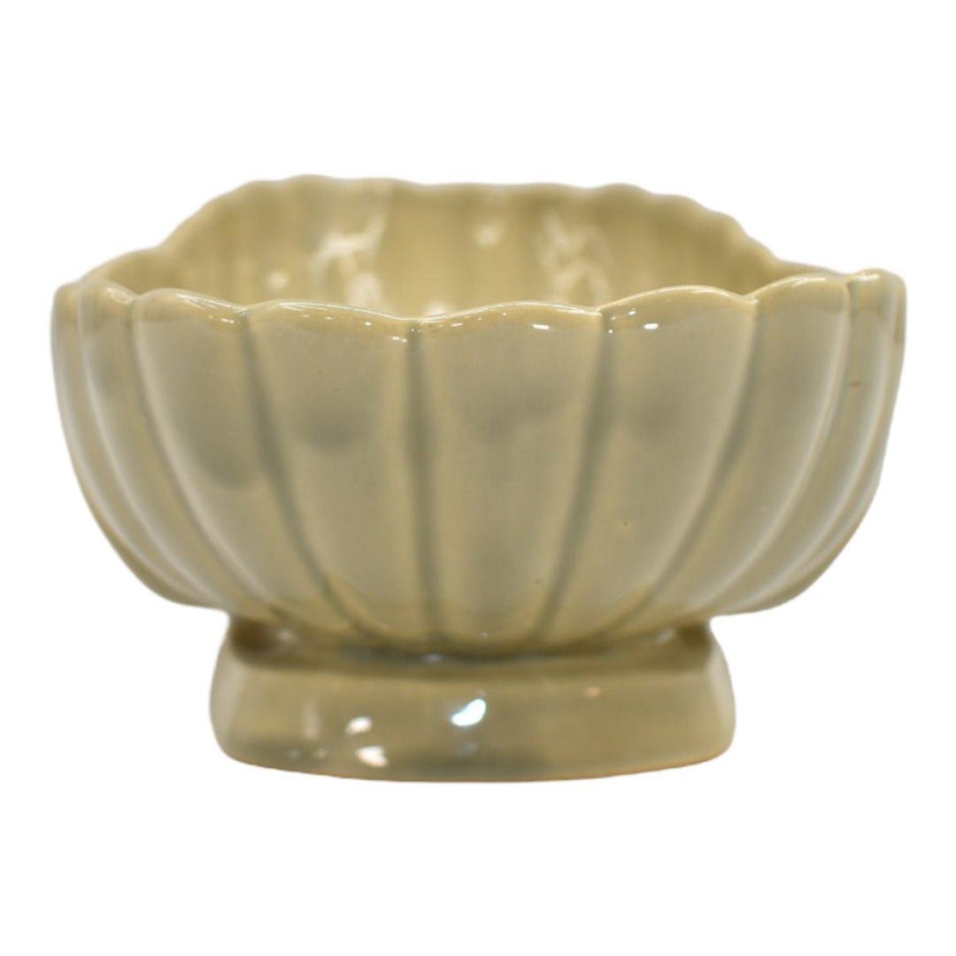 Roseville Mayfair Tan 1952 Mid Century Modern Pottery Ceramic Bowl 1011-12 - Just Art Pottery
