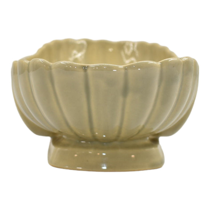Roseville Mayfair Tan 1952 Mid Century Modern Pottery Ceramic Bowl 1011-12 - Just Art Pottery