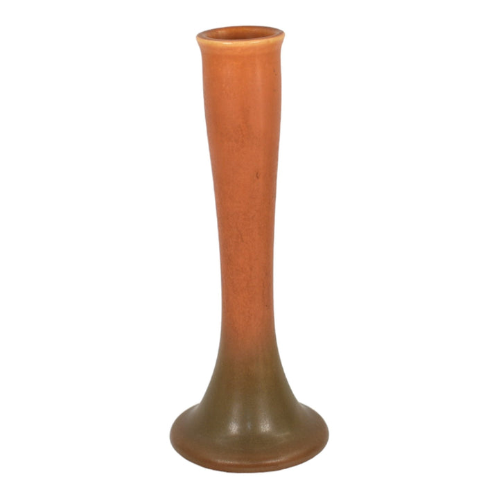 Roseville Rosecraft Burnt Orange 1920 Art Deco Pottery Bud Vase 44-8