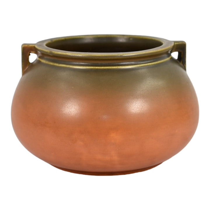 Roseville Rosecraft Burnt Orange 1920 Vintage Pottery Ceramic Bowl Vase 129-5