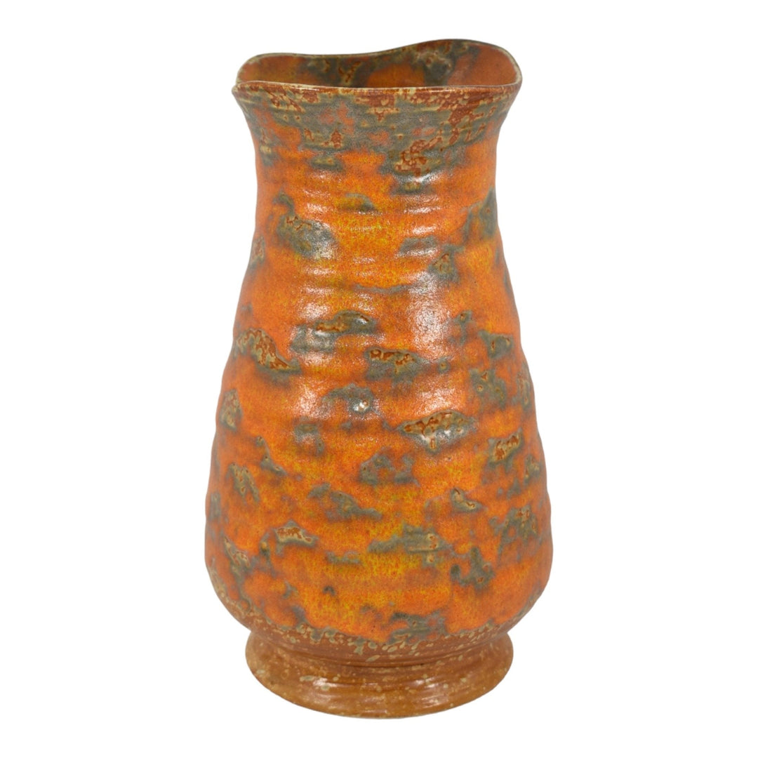 Royal Haeger 1970s Modern Deco Art Pottery Orange Peel Lava Glaze Vase 4207-13