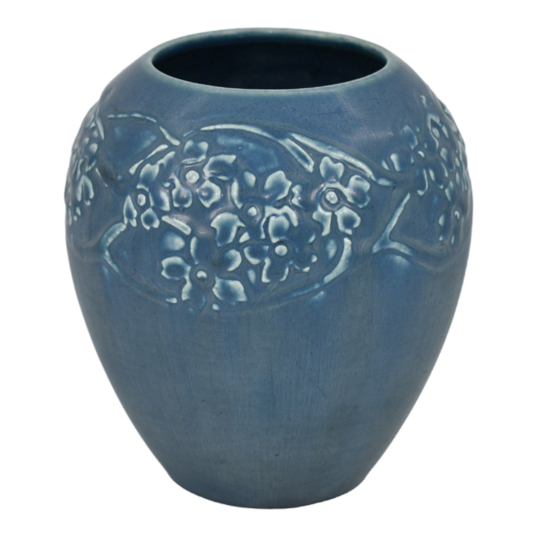 Rookwood 1926 Vintage Art Pottery Floral Matte Blue Ceramic Vase 2589