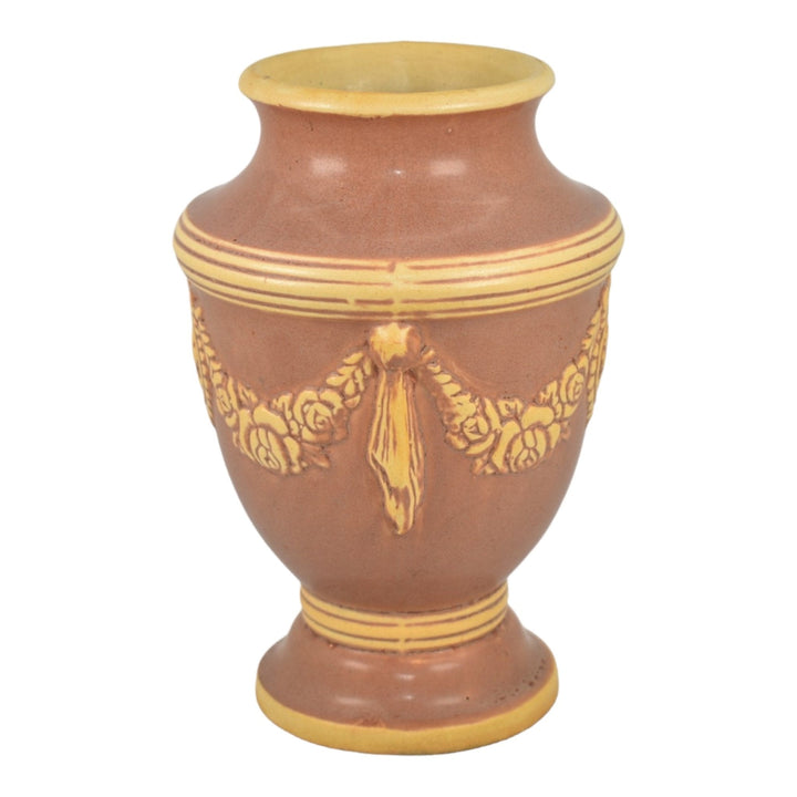 Brush McCoy Vestal Duo-Tone 1933 Vintage Art Pottery Brown Ceramic Vase 726-8