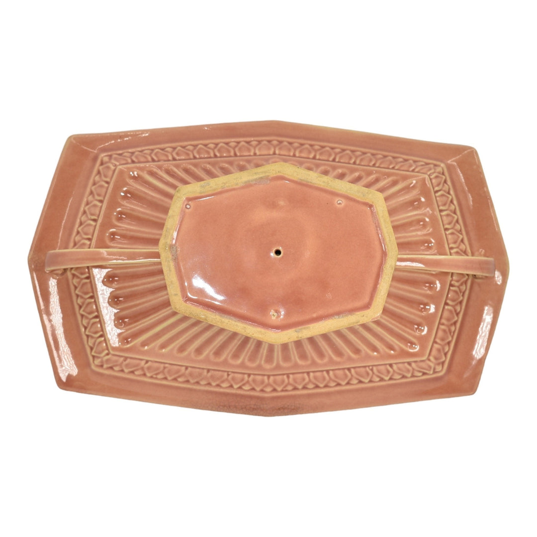 Roseville Savona Pink 1929 Vintage Art Deco Pottery Ceramic Console Bowl 184-12
