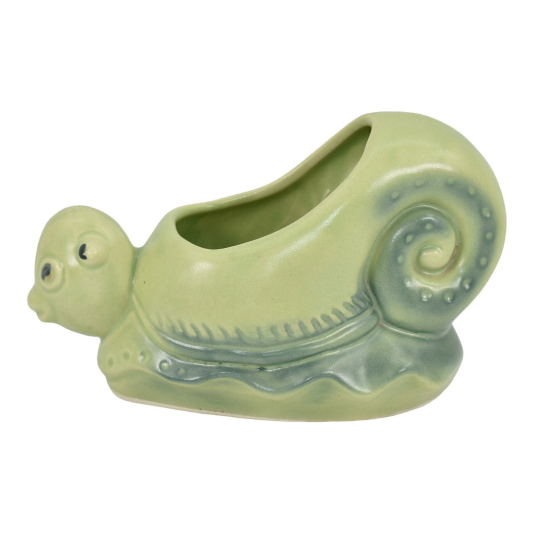 Robinson Ransbottom 1955 Vintage Art Pottery Green Snail Ceramic Planter 415