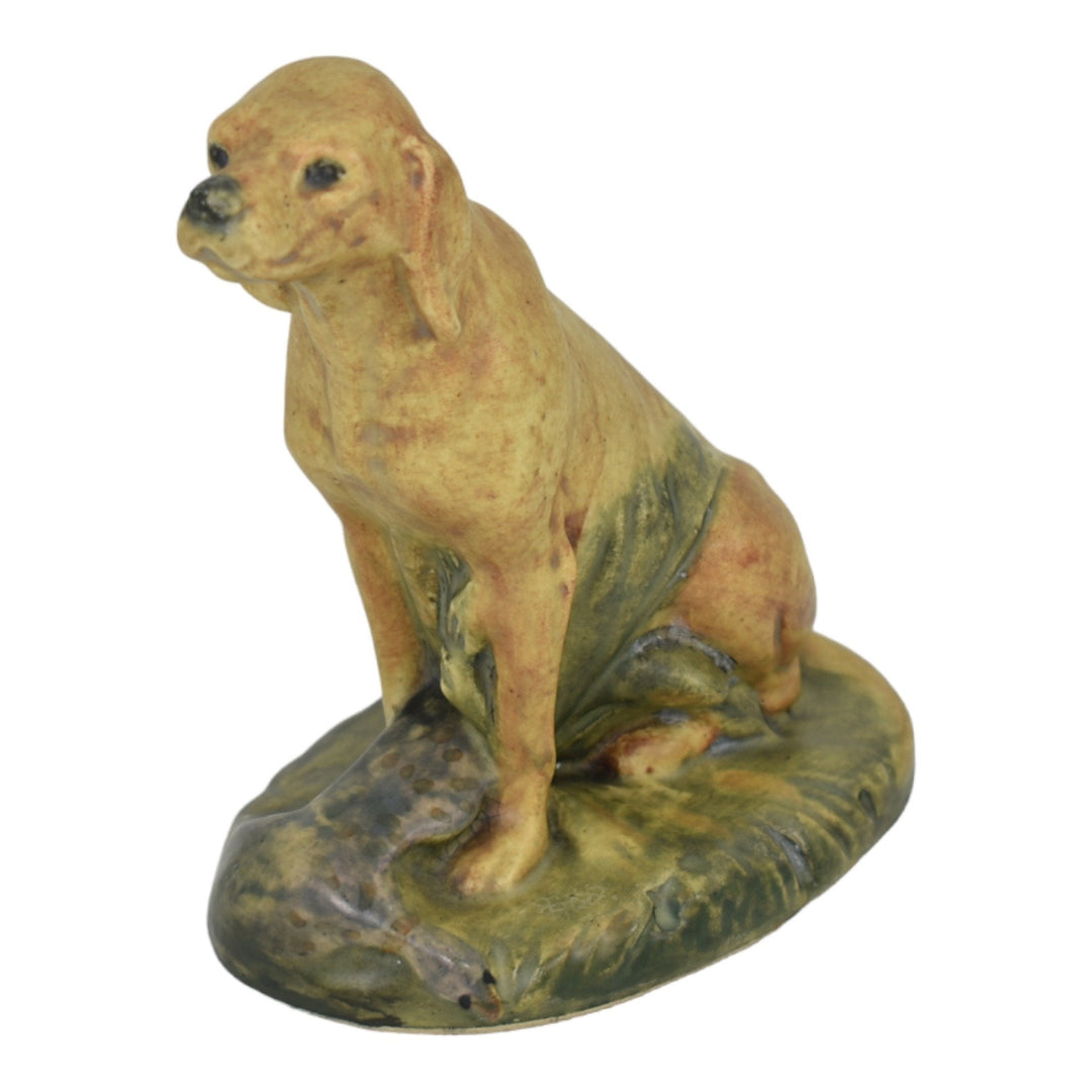 Weller Muskota 1913-20s Art Pottery Hunting Dog With Bird Figurine Statue