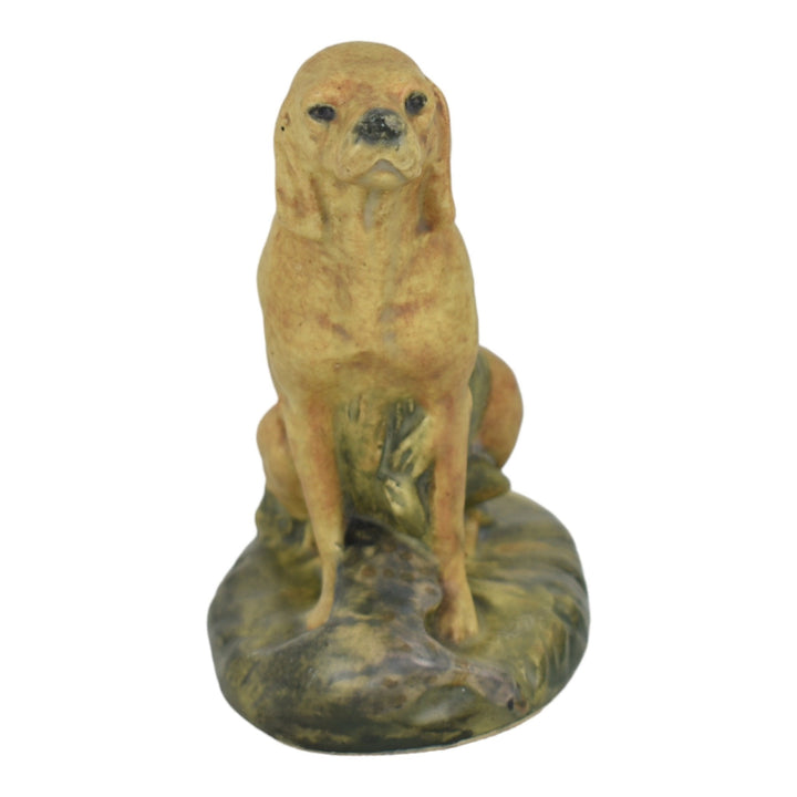 Weller Muskota 1913-20s Art Pottery Hunting Dog With Bird Figurine Statue