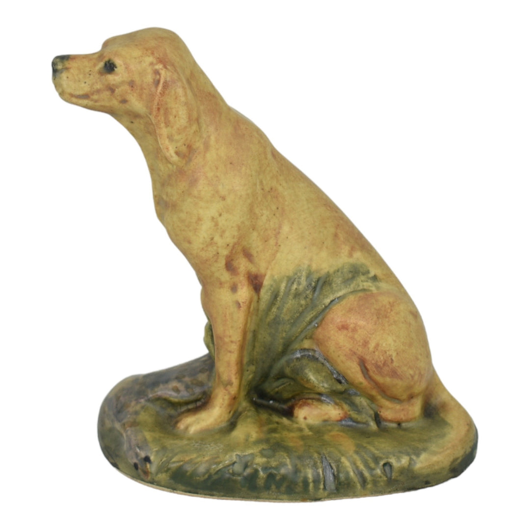 Weller Muskota 1913-20s Art Pottery Hunting Dog With Bird Figurine Statue