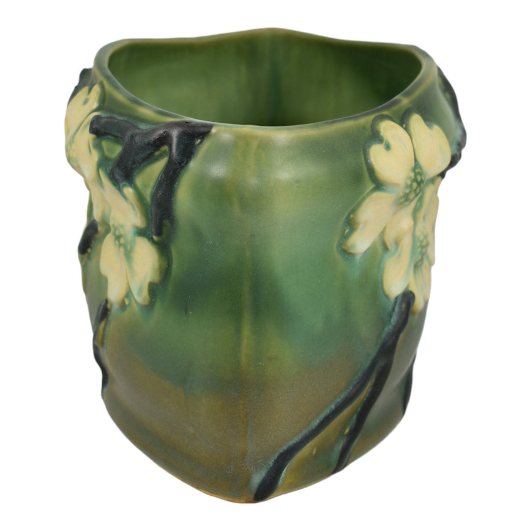 Roseville Dogwood Smooth 1920 Vintage Art Pottery Oblong Ceramic Planter Bowl
