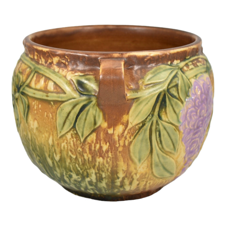 Roseville Wisteria Tan 1933 Vintage Art Pottery Ceramic Jardiniere Planter 628-6