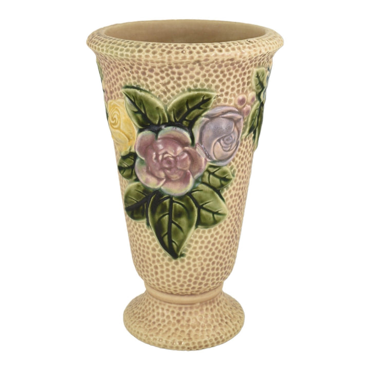 Roseville Rozane 1917 Vintage Art Pottery Floral Ivory Tint Ceramic Vase