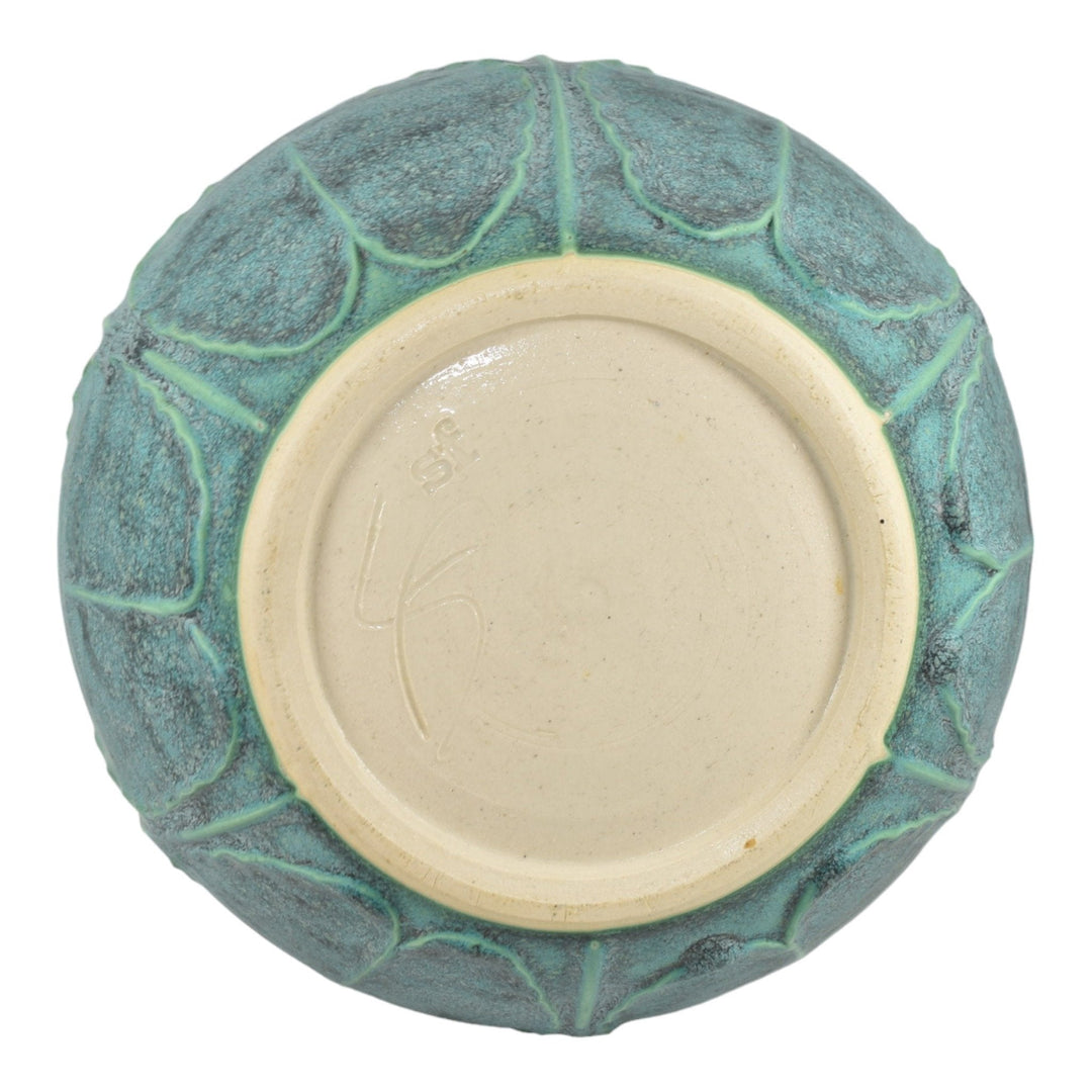 Jemerick Pottery 2007 Arts And Crafts Six Handled Green Ceramic Vase