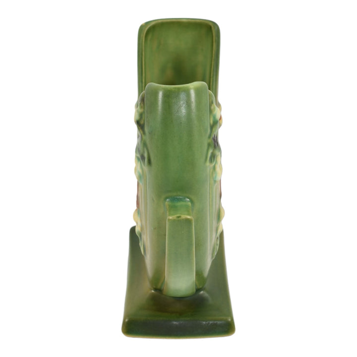 Roseville Snowberry Green 1947 Mid Century Modern Pottery Ceramic Fan Vase 1FH-6