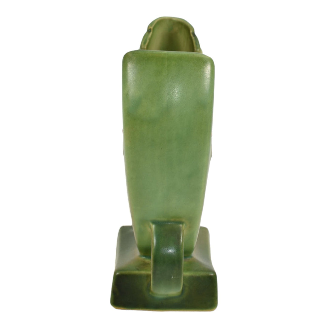 Roseville Snowberry Green 1947 Mid Century Modern Pottery Ceramic Fan Vase 1FH-6