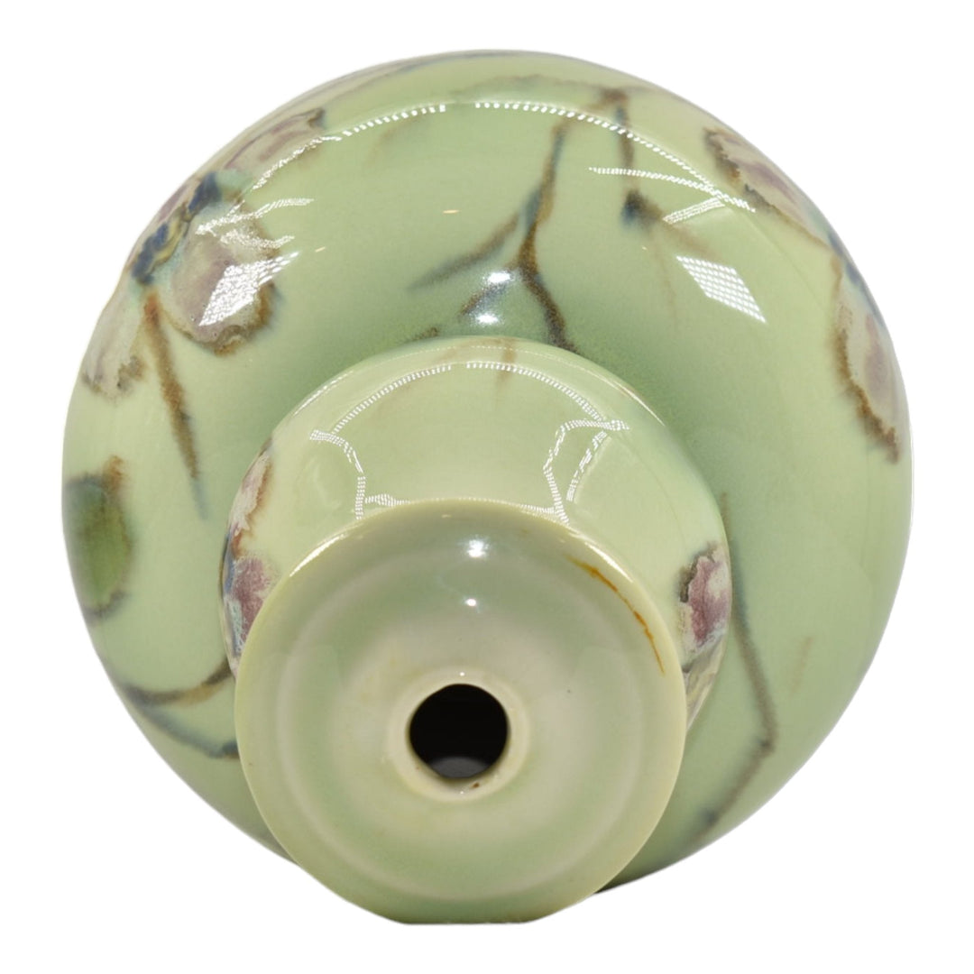 Francis Joseph Von Tury Vontury 1940s Vintage Pottery Green Ceramic Lamp Vase - Just Art Pottery