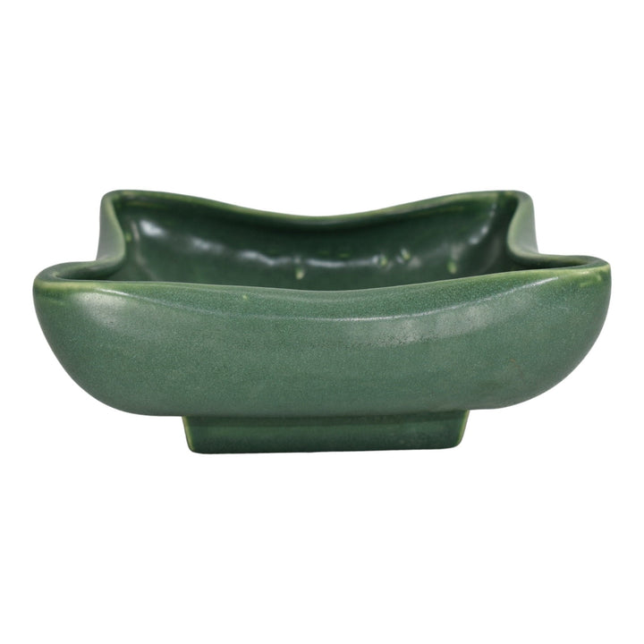 McCoy Silhouette Line 1961 Art Pottery Green Square Bowl Planter Dish 1101